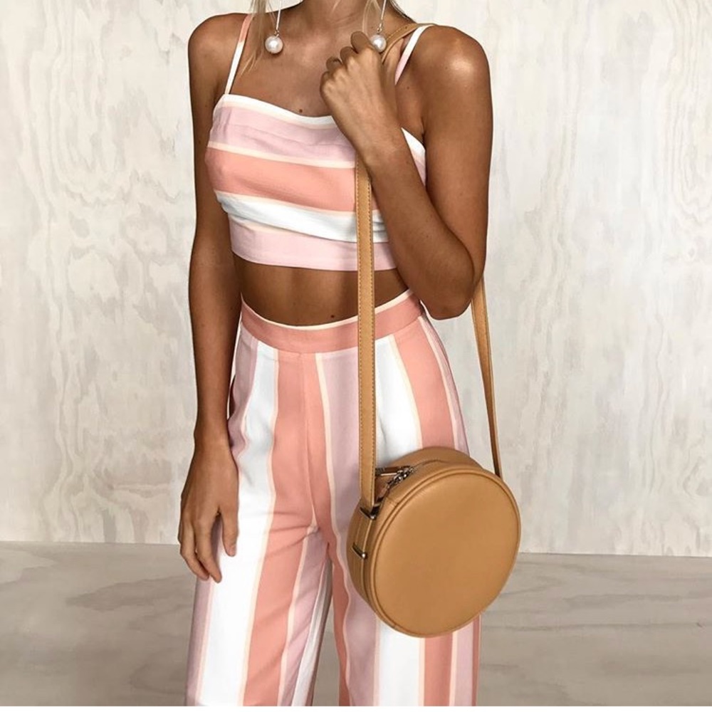 Runaway scout flare stripe highwaisted pants